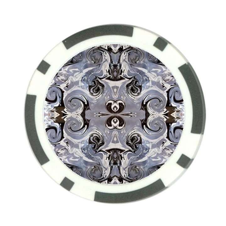 Grey layers marbling Poker Chip Card Guard