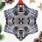 Grey layers marbling Snowflake Ornament (Two Sides) Front