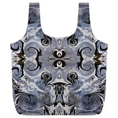 Grey Layers Marbling Full Print Recycle Bag (xl) by kaleidomarblingart