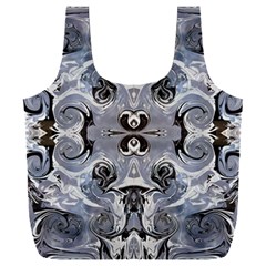 Grey Layers Marbling Full Print Recycle Bag (xxl) by kaleidomarblingart