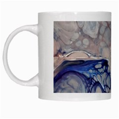 Moon Stone Patterns White Mugs by kaleidomarblingart