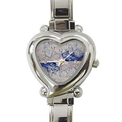 Moon Stone Patterns Heart Italian Charm Watch by kaleidomarblingart