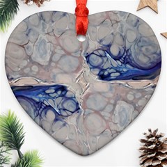 Moon Stone Patterns Heart Ornament (two Sides) by kaleidomarblingart