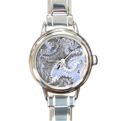 Celeste Grey Module Round Italian Charm Watch by kaleidomarblingart