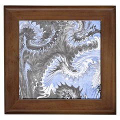 Celeste Grey Module Framed Tile by kaleidomarblingart