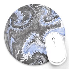 Celeste Grey Module Round Mousepads by kaleidomarblingart