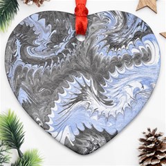 Celeste Grey Module Ornament (heart) by kaleidomarblingart