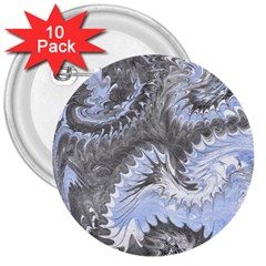 Celeste Grey Module 3  Buttons (10 Pack)  by kaleidomarblingart