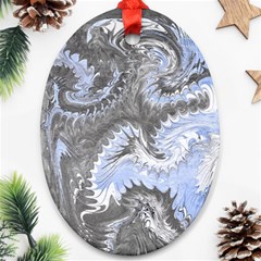 Celeste Grey Module Oval Ornament (two Sides) by kaleidomarblingart