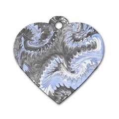 Celeste Grey Module Dog Tag Heart (one Side) by kaleidomarblingart