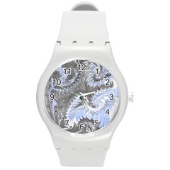 Celeste Grey Module Round Plastic Sport Watch (m) by kaleidomarblingart