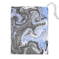 Celeste Grey Module Drawstring Pouch (4xl) by kaleidomarblingart