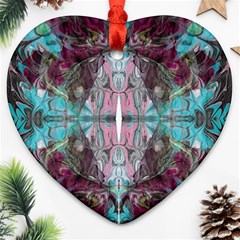 Marbling Symmetry Heart Ornament (two Sides) by kaleidomarblingart