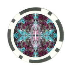 Marbling Symmetry Poker Chip Card Guard by kaleidomarblingart