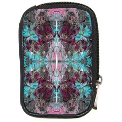 Marbling Symmetry Compact Camera Leather Case by kaleidomarblingart