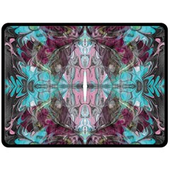 Marbling Symmetry Fleece Blanket (large)  by kaleidomarblingart