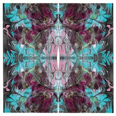 Marbling Symmetry Wooden Puzzle Square by kaleidomarblingart