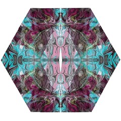 Marbling Symmetry Wooden Puzzle Hexagon by kaleidomarblingart