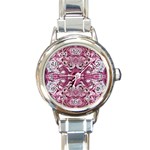 Rosa Antico Repeats Round Italian Charm Watch Front