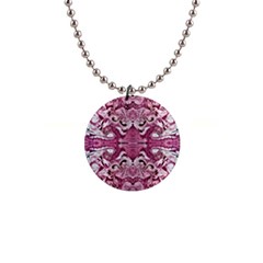 Rosa Antico Repeats 1  Button Necklace by kaleidomarblingart