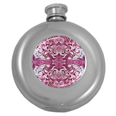 Rosa Antico Repeats Round Hip Flask (5 Oz) by kaleidomarblingart