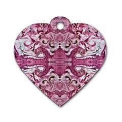 Rosa Antico Repeats Dog Tag Heart (one Side) by kaleidomarblingart