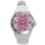 Rosa Antico Repeats Round Plastic Sport Watch (L) Front