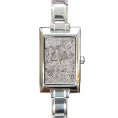 Silver Abstract Grunge Texture Print Rectangle Italian Charm Watch by dflcprintsclothing