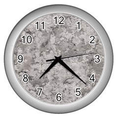 Silver Abstract Grunge Texture Print Wall Clock (silver)