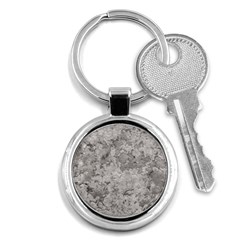 Silver Abstract Grunge Texture Print Key Chain (round)