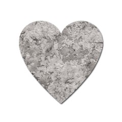 Silver Abstract Grunge Texture Print Heart Magnet