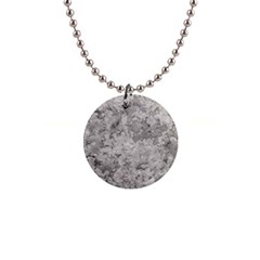 Silver Abstract Grunge Texture Print 1  Button Necklace by dflcprintsclothing