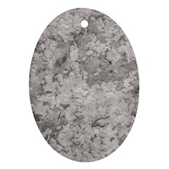 Silver Abstract Grunge Texture Print Oval Ornament (two Sides) by dflcprintsclothing