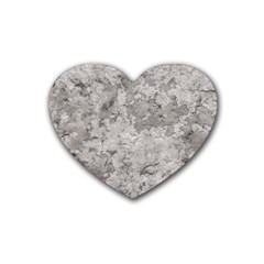 Silver Abstract Grunge Texture Print Heart Coaster (4 Pack)  by dflcprintsclothing