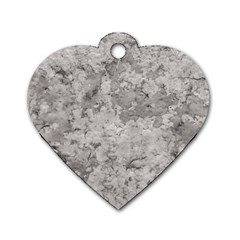 Silver Abstract Grunge Texture Print Dog Tag Heart (one Side)