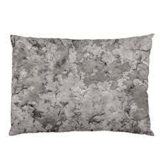 Silver Abstract Grunge Texture Print Pillow Case by dflcprintsclothing