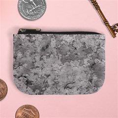 Silver Abstract Grunge Texture Print Mini Coin Purse