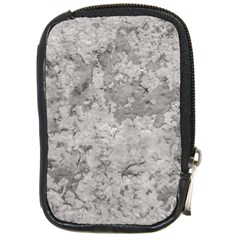 Silver Abstract Grunge Texture Print Compact Camera Leather Case by dflcprintsclothing