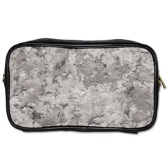 Silver Abstract Grunge Texture Print Toiletries Bag (two Sides) by dflcprintsclothing