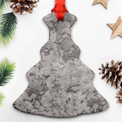 Silver Abstract Grunge Texture Print Christmas Tree Ornament (two Sides)