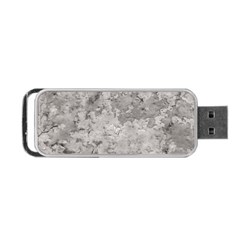 Silver Abstract Grunge Texture Print Portable Usb Flash (one Side) by dflcprintsclothing