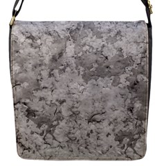 Silver Abstract Grunge Texture Print Flap Closure Messenger Bag (s) by dflcprintsclothing