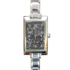 Dark Grey Abstract Grunge Texture Print Rectangle Italian Charm Watch by dflcprintsclothing