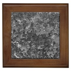 Dark Grey Abstract Grunge Texture Print Framed Tile by dflcprintsclothing