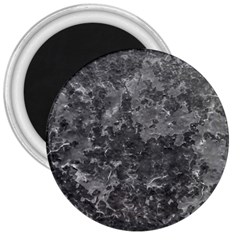 Dark Grey Abstract Grunge Texture Print 3  Magnets