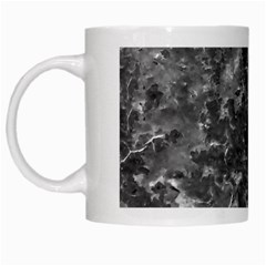 Dark Grey Abstract Grunge Texture Print White Mugs by dflcprintsclothing