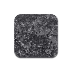 Dark Grey Abstract Grunge Texture Print Rubber Square Coaster (4 Pack)  by dflcprintsclothing