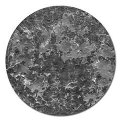 Dark Grey Abstract Grunge Texture Print Magnet 5  (round) by dflcprintsclothing