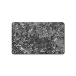 Dark Grey Abstract Grunge Texture Print Magnet (Name Card) Front