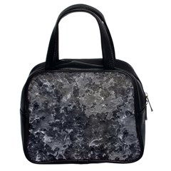 Dark Grey Abstract Grunge Texture Print Classic Handbag (two Sides) by dflcprintsclothing